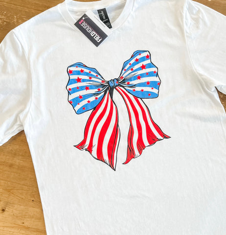 American Flag Bow T-Shirt