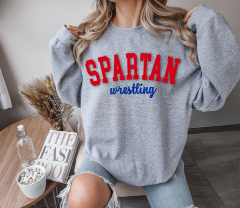 FLASH SALE Spartan Wrestling Puff Crew GREY