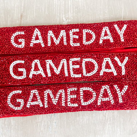 Game Day Purse Strap- Red & White